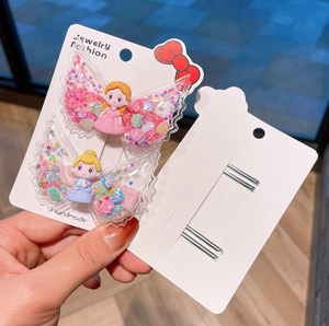 Forcina per capelli con sabbie mobili per cartoni animati per bambini <span class=keywords><strong>ali</strong></span> d'<span class=keywords><strong>angelo</strong></span> fermagli per capelli con Glitter per bambini per accessori per capelli per bambini - Product Image 5