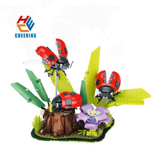 Jie Star 66108 Coccinelle Insectes Coccinelle Créative Assemblage Briques MOC Modè<span class=keywords><strong>le</strong></span> <span class=keywords><strong>de</strong></span> Construction Jouet Ensemble Collection Jouet Vente en Gros - Product Image 1