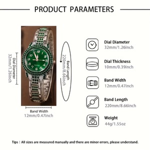 <span class=keywords><strong>6</strong></span> Ensembles de Vêtements pour Femmes : Montre à Quartz avec Cadran Vert et Bijoux en Forme de Goutte d'Eau - Éléments Élégants pour un Usage Quotidien N2603126 - Product Image 4