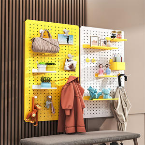Estante de pared de aluminio DDB con panel perforado, de una sola capa, con tornillos integrados, para almacenamiento en la entrada, dormitorio, estudio o sala de juegos. - Product Image 2