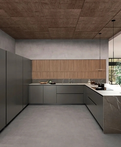 Cocina clásica de madera y vidrio con península Gabinetes de cocina posventa prácticos y funcionales sin preocupaciones - Product Image 4