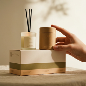 Pot de bougie parfumée imprimé d'encre de soja de marque privée avec logo personnalisé emballage de cadeaux de mariage boîtes rigides en papier télescope avec insertion - Product Image 5