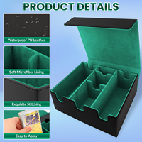 Grande boîte de rangement pour cartes à collectionner avec fermeture magnétique en cuir, capacité de 5 boîtes contenant plus de 2200 cartes pour le stockage de cartes TCG