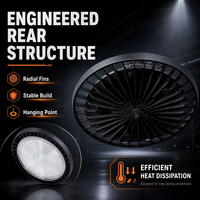 Lampe LED UFO à capteur micro-ondes dimmable pour hall industriel, AC100-260V 120W 180W, économe en énergie, pour atelier et marché industriel
