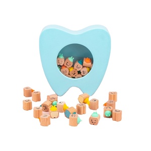 Cute Wooden Baby Newborn Baby Teeth Storage Box Montessori Educational Toys For Kids Gifts