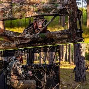 เต็นท์พรางตัวสำหรับล่าสัตว์น้ำแบบพกพา พร้อมหน้าต่างตาข่ายโปร่งใสและโครงเหล็กแข็งแรง - Product Image 6