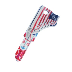 Zapato llave en blanco de latón (diseño personalizado colorido), patrón de bandera americana y copo de nieve, gancho colgante ornamental para árbol de Navidad - Product Image 2
