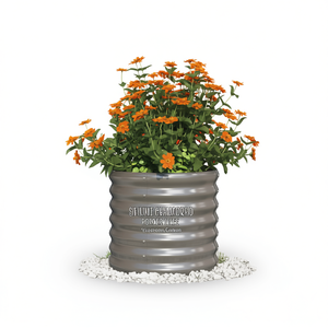 Jardinière en acier thermolaqué 15,7x15,7x14,2 pouces, gris rustique, pour extérieur, pour utilisation en jardin - Product Image 1