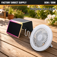 Ventilateur de plafond avec éclairage LED, fabrication directe d'usine, OEM/ODM, portable, rechargeable, télécommande, pliable, énergie solaire, pour le camping en extérieur