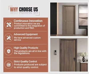 Puertas Interiores Modernas de Madera Maciza y Tablero de Melamina con Aislamiento Acústico para Hoteles y Villas - Product Image 3
