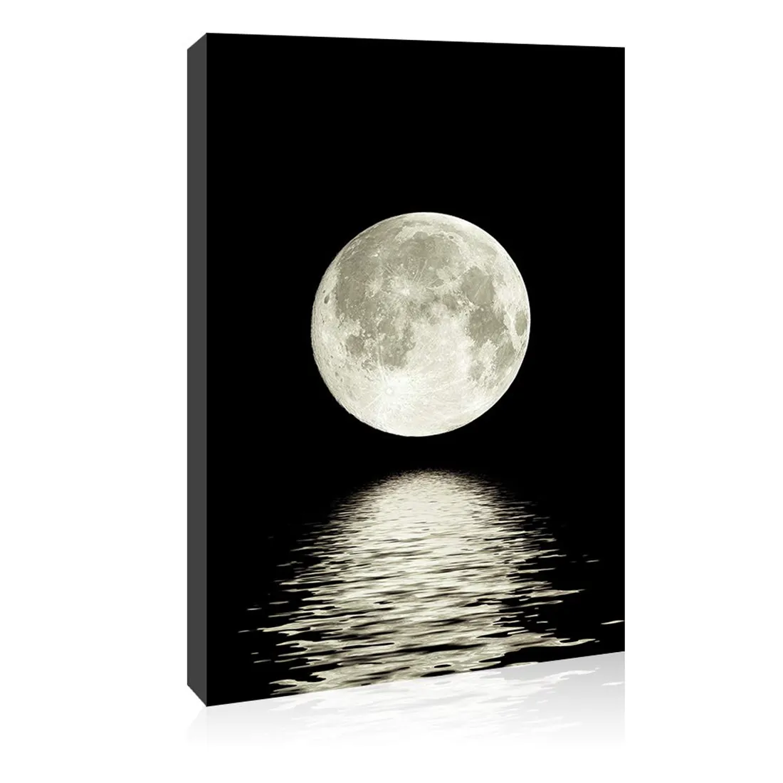 Moon Pictures Printed on Canvas Black and White Wall Art Space Photo Painting Stretched Canvas Wall Art for Home Office Decor