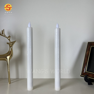 <strong>White</strong> Wax LED Flickering Tapered <strong>Candles</strong> D2.1*H25cm 2*AAA Battery Operated <strong>Taper</strong> <strong>Candles</strong> - Product Image 4