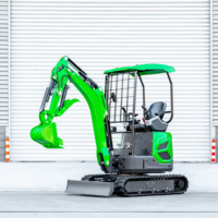 Mini-excavatrice sur chenilles 1,8 tonne vert lime, hydraulique, compacte pour l'agriculture, à vendre