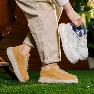 Men's <b>shoes</b> 2026 summer breathable holes beige board <b>shoes</b> lightweight thick sole men's work wear casual <b>shoes</b> - Product Image 3