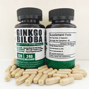 OEM Bulk <span class=keywords><strong>Ginseng</strong></span> Ginkgo Biloba Cápsula Cérebro Suplemento <span class=keywords><strong>500mg</strong></span> Ginkgo Biloba Extract Cápsulas - Product Image 3