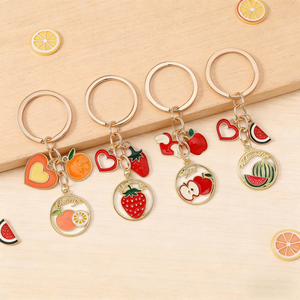 Wholesale New Fashion Fruit Design Zinc Alloy Custom Waterproof Keychain Watermelon Orange Apple Strawberry Car <strong>Key</strong> <strong>Ring</strong> <strong>Bag</strong> - Product Image 1