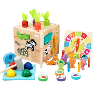 8-in-1 Multi-funzionale attività di smistamento cubo Montessori ispirato al gioco a forma di animale di talpa - Product Image 1