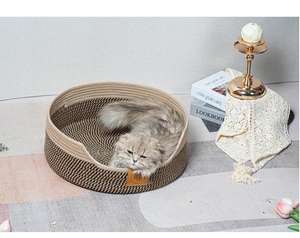 New Woven Circle <b>Cat</b> Nest <b>Scratch</b> Board Handmade Cotton <b>Rope</b> Eco-Friendly Multifunction Modern Pet Bed Summer Dog House 50x15cm - Product Image 5