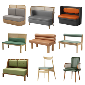 Thiết Kế Hiện Đại Nhà Hàng Đồ Nội Thất Thanh Đặt Gỗ Sofa Gian Hàng Với Bàn Ăn Và Ghế Cho Biệt Thự Cà Phê Cửa Hàng Hoặc Căn Hộ - Product Image 3