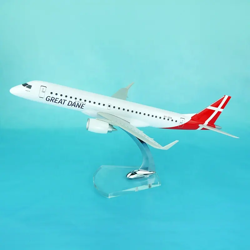 Modelo da aviação do carga da escala do embraer ERJ-195 1:100 39cm com suporte