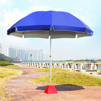 Payung Pantai Luar Ruangan Besar dengan Alas Isi Air, 8-Rib, Perlindungan UV, Payung Pasar untuk Pedagang, Bisnis Luar Ruangan