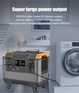 Station d'alimentation portable 3000W 2688Wh LiFePO4, générateur solaire UPS IP54, pour extérieur, maison, secours, démarreur de voiture, MPPT 1200W - Product Image 2