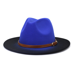 Cappelli Fedora di feltro alla moda per le donne con cappello accessorio fascia nera tesa due <span class=keywords><strong>Ton</strong></span> cappelli Panama per uomo - Product Image 3