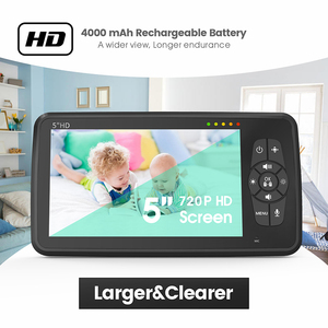 Smartree Thiết Bị Giám Sát Em Bé <span class=keywords><strong>Video</strong></span> Tín Hiệu 2.4 Ghz An Ninh Không Dây Wifi Giá Thấp Nhà Máy Màn Hình Em Bé Độ Nghiêng Chảo Trong Suốt Lcd 5 Inch - Product Image 4