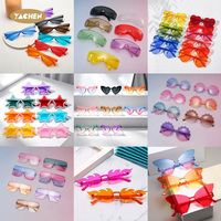 Lunettes de soleil sans monture en forme de cœur, couleurs assorties, pour femmes et filles, cadeaux promotionnels YACHEN pour fêtes