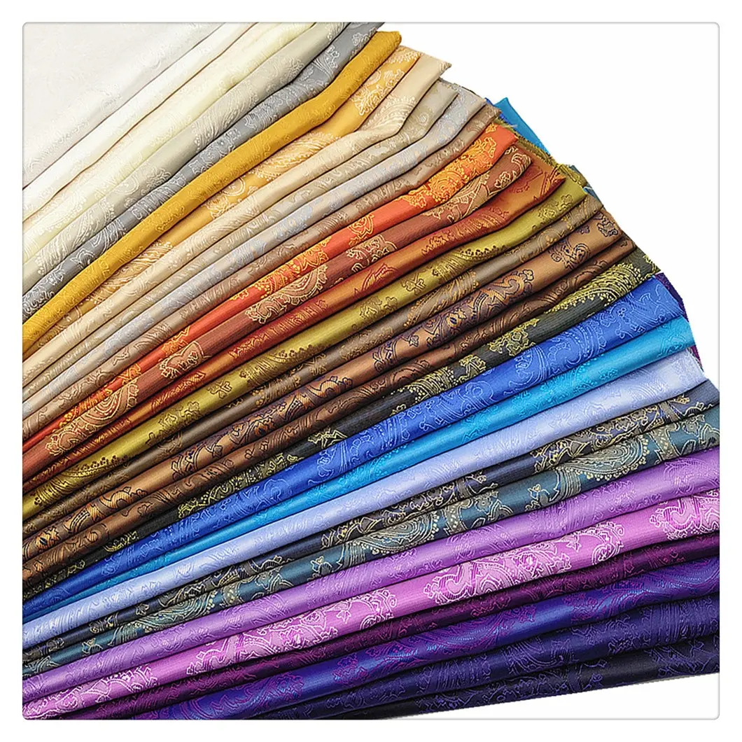 Kuangheng textile wholesale high quality 55%polyester 45%viscose paisley jacquard  lining fabric for suit jacket coat workwear