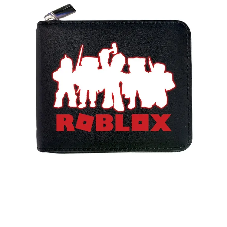 wholesale Virtual worlds peripheral zipper PU wallet coin wallet ROBLOXES game folding short card holder
