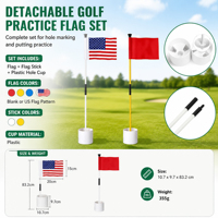 Ensemble de drapeaux d'entraînement de golf avec piquet détachable, drapeau et coupelle de putting en plastique pour l'entraînement sur le green