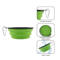 Bols pliables pour chien personnalisés avec logo promotionnel en TPE, 350 ml/650 ml/1000 ml, multicolores, avec couvercles amovibles et mousqueton portable, sans BPA