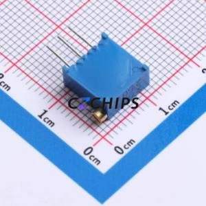 Résistance/potentiomètre réglable 3296X-1-502, composant traversant (THT)-3P, 9,5x4,9 mm, résistance 5 kOhm, 10 %, 500 mW, 250 ppm/ ℃ - Product Image 2
