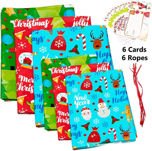 Nhà Máy Bán Hàng 6-Gói 34x44 Inch Dày Pe Nhựa Đục Giáng Sinh Túi Quà Tặng Lễ Hội Bao Bì Túi Giáng Sinh Túi - Product Image 3