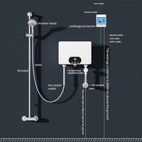 Lavabo con Certificación CE, de Uso Instantáneo, Mini, Compacto, Digital, Ahorrador de Energía, con Pantalla LED, sin Tanque, Eléctrico, para Hotel y Hogar