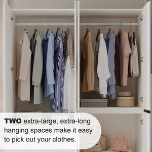 Ultimo organizzatore di vestiti portatili armadio Mdf grande camera da letto 4 porte disegni bambino in legno bambino due cassetti armadio armadio - Product Image 6