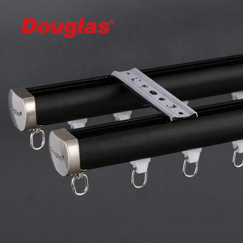 Douglas Schwerlast Doppelvorhang-Schiene umweltfreundliches Aluminium-Single Doppelgerades Vorhang-Schienen-Set für Fensterdekoration