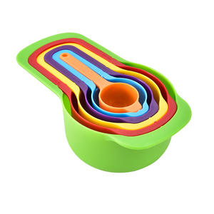 Ensemble de tasses et cuillères à mesurer colorées, outils de cuisine en plastique, 6 pièces, pour la pâtisserie, la cuisson et l'assaisonnement - Product Image 5