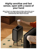 Poubelle Intelligente ELPHECO à Capteur pour la Maison, Salle de Bain, Toilettes, Salon – Électrique, en Acier Inoxydable, Design Cylindrique à Fente Étroite