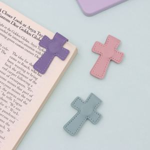PU Leather Cross <b>Bookmark</b> Magnetic Book Accessory Compact Elegant Soft Magnetic Secure Page Holder Cross <b>Bookmark</b> Gift - Product Image 2