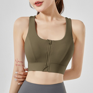S-5XL da donna su misura per il <span class=keywords><strong>Fitness</strong></span> Cross Back imbottito reggiseno sportivo senza cuciture con Zip frontale per Yoga reggiseno sportivo per palestra - Product Image 3
