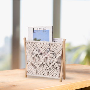 Nouveau porte-revues en macramé de l'Inde Bohème décoratif <span class=keywords><strong>livre</strong></span> et porte-revues format corde suspendue - Product Image 6