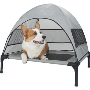 CANBO tragbares Outdoor Reisen Camping Haustier Hundebett Kühlung Hundebett mit Vordach