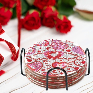 Ensemble de 6 pièces en gros, kit de peinture au diamant 5D en forme de cœur pour <span class=keywords><strong>la</strong></span> Saint-Valentin, bricolage, dessin au diamant, dessin personnalisé en plastique, portrait, fleurs, dessins animés, boîte - Product Image 5