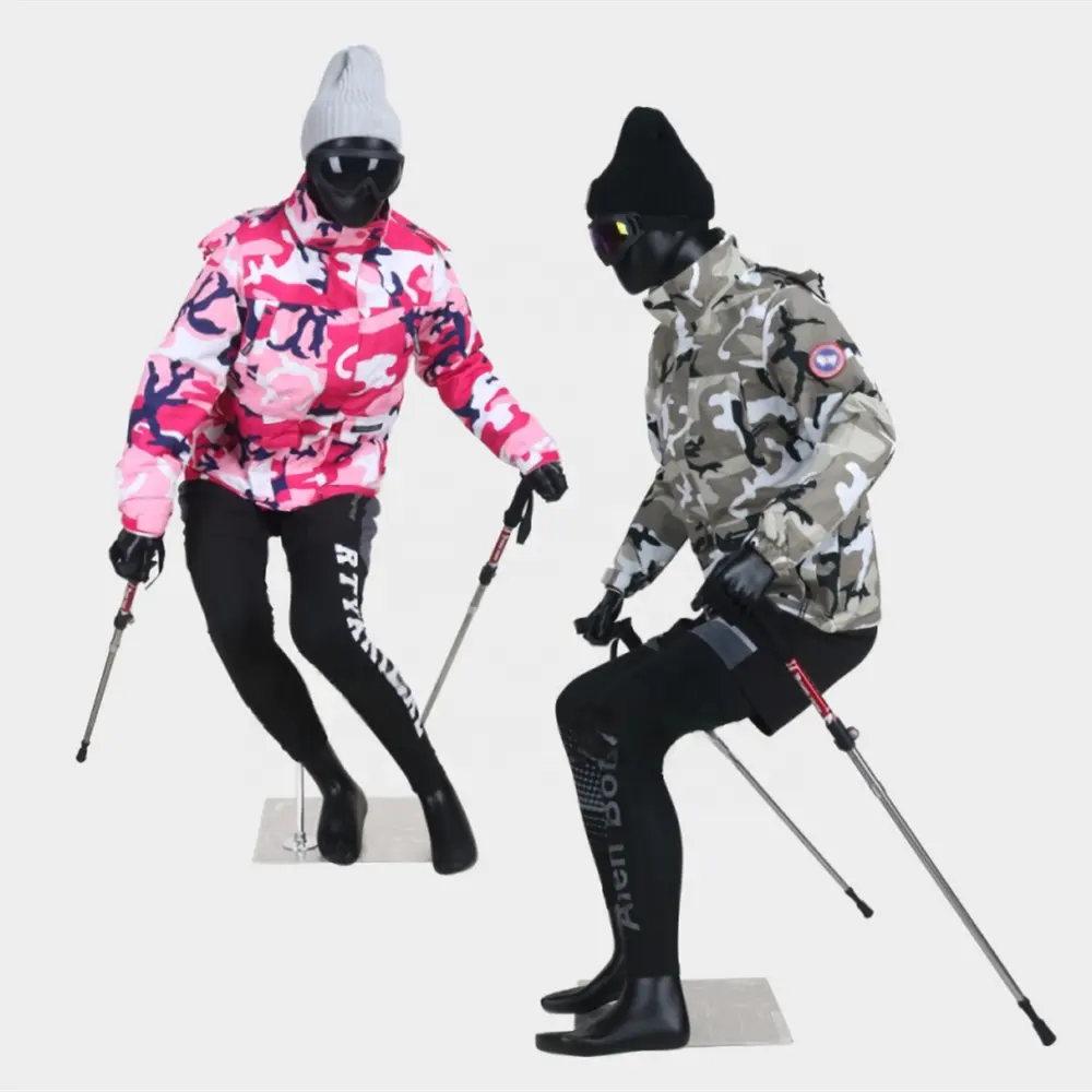 Novo Design Inverno Esportes Modelo Esqui Posição Mulher Modelo Esqui Pose Feminino Manequim