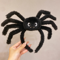 Serre-tête fantaisie en peluche motif araignée de dessin animé et chat noir pour Halloween, serre-tête 3D sombre, accessoire de coiffure unique et nouveau style