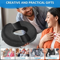 Coussin orthopédique en mousse à mémoire de forme, coussin d'assise en forme de donut pour soulager les hémorroïdes et les douleurs du coccyx, antidérapant pour chaise de bureau