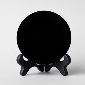 Plaque ronde en obsidienne noire naturelle en gros, artisanat en cristal naturel, <span class=keywords><strong>miroir</strong></span> en dalle d'obsidienne pour la décoration intérieure - Product Image 4