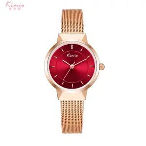 KIMIO K6342S wristwatch Mesh band for women water resistant 3ATM watch manufacturers in china western pink